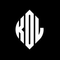 kol cirkel letter logo ontwerp met cirkel en ellipsvorm. kol ellipsletters met typografische stijl. de drie initialen vormen een cirkellogo. kol cirkel embleem abstracte monogram brief mark vector. vector