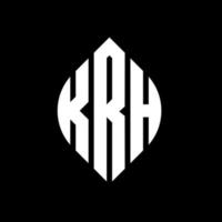 krh cirkel letter logo ontwerp met cirkel en ellipsvorm. krh ellipsletters met typografische stijl. de drie initialen vormen een cirkellogo. krh cirkel embleem abstracte monogram brief mark vector. vector