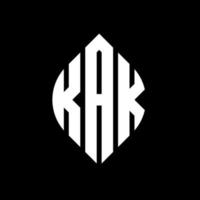 kak cirkel letter logo ontwerp met cirkel en ellipsvorm. kak ellipsletters met typografische stijl. de drie initialen vormen een cirkellogo. kak cirkel embleem abstracte monogram brief mark vector. vector