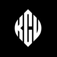 kcu cirkel letter logo ontwerp met cirkel en ellipsvorm. kcu ellipsletters met typografische stijl. de drie initialen vormen een cirkellogo. kcu cirkel embleem abstracte monogram brief mark vector. vector