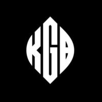 kgb cirkel letter logo-ontwerp met cirkel en ellipsvorm. kgb ellipsletters met typografische stijl. de drie initialen vormen een cirkellogo. kgb cirkel embleem abstracte monogram brief mark vector. vector