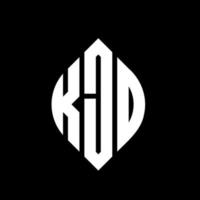 kjd cirkel letter logo-ontwerp met cirkel en ellipsvorm. kjd ellipsletters met typografische stijl. de drie initialen vormen een cirkellogo. kjd cirkel embleem abstracte monogram brief mark vector. vector