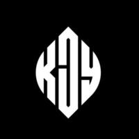 kjy cirkel letter logo ontwerp met cirkel en ellipsvorm. kjy ellipsletters met typografische stijl. de drie initialen vormen een cirkellogo. kjy cirkel embleem abstracte monogram brief mark vector. vector