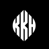 kkh cirkel letter logo ontwerp met cirkel en ellipsvorm. kkh ellipsletters met typografische stijl. de drie initialen vormen een cirkellogo. kkh cirkel embleem abstracte monogram brief mark vector. vector