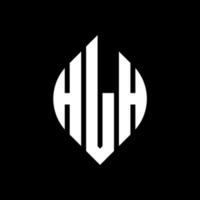 hlh cirkel letter logo-ontwerp met cirkel en ellipsvorm. hlh ellipsletters met typografische stijl. de drie initialen vormen een cirkellogo. hlh cirkel embleem abstracte monogram brief mark vector. vector