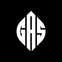 gas cirkel letter logo ontwerp met cirkel en ellipsvorm. gasellipsletters met typografische stijl. de drie initialen vormen een cirkellogo. gas cirkel embleem abstracte monogram brief mark vector. vector