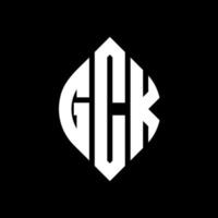 gck cirkel letter logo ontwerp met cirkel en ellipsvorm. gck ellipsletters met typografische stijl. de drie initialen vormen een cirkellogo. gck cirkel embleem abstracte monogram brief mark vector. vector