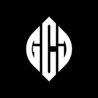 gcj cirkel letter logo-ontwerp met cirkel en ellipsvorm. gcj ellipsletters met typografische stijl. de drie initialen vormen een cirkellogo. gcj cirkel embleem abstracte monogram brief mark vector. vector