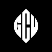 gcv cirkel letter logo-ontwerp met cirkel en ellipsvorm. gcv ellipsletters met typografische stijl. de drie initialen vormen een cirkellogo. gcv cirkel embleem abstracte monogram brief mark vector. vector