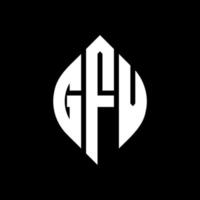 gfv cirkel letter logo-ontwerp met cirkel en ellipsvorm. gfv ellipsletters met typografische stijl. de drie initialen vormen een cirkellogo. gfv cirkel embleem abstracte monogram brief mark vector. vector