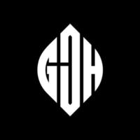 gjh cirkel letter logo-ontwerp met cirkel en ellipsvorm. gjh ellipsletters met typografische stijl. de drie initialen vormen een cirkellogo. gjh cirkel embleem abstracte monogram brief mark vector. vector