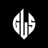 gls cirkel letter logo-ontwerp met cirkel en ellipsvorm. gls ellipsletters met typografische stijl. de drie initialen vormen een cirkellogo. gls cirkel embleem abstracte monogram brief mark vector. vector