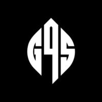 gqs cirkel letter logo ontwerp met cirkel en ellipsvorm. gqs ellipsletters met typografische stijl. de drie initialen vormen een cirkellogo. gqs cirkel embleem abstracte monogram brief mark vector. vector