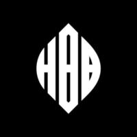 hbb cirkel letter logo ontwerp met cirkel en ellipsvorm. hbb ellipsletters met typografische stijl. de drie initialen vormen een cirkellogo. hbb cirkel embleem abstracte monogram brief mark vector. vector