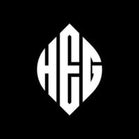 heg cirkel letter logo ontwerp met cirkel en ellipsvorm. heg ellipsletters met typografische stijl. de drie initialen vormen een cirkellogo. heg cirkel embleem abstracte monogram brief mark vector. vector