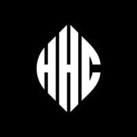 hhc cirkel letter logo ontwerp met cirkel en ellipsvorm. hhc ellipsletters met typografische stijl. de drie initialen vormen een cirkellogo. hhc cirkel embleem abstracte monogram brief mark vector. vector