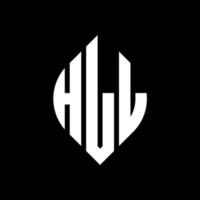 hll cirkel letter logo ontwerp met cirkel en ellipsvorm. hll ellipsletters met typografische stijl. de drie initialen vormen een cirkellogo. hll cirkel embleem abstracte monogram brief mark vector. vector