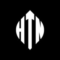 htn cirkel letter logo ontwerp met cirkel en ellipsvorm. htn ellipsletters met typografische stijl. de drie initialen vormen een cirkellogo. htn cirkel embleem abstracte monogram brief mark vector. vector