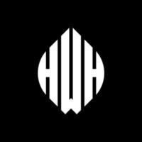 hwh cirkel letter logo ontwerp met cirkel en ellipsvorm. hwh ellipsletters met typografische stijl. de drie initialen vormen een cirkellogo. hwh cirkel embleem abstracte monogram brief mark vector. vector