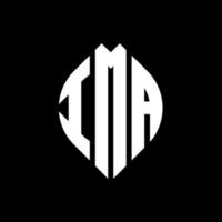 ima cirkel letter logo ontwerp met cirkel en ellipsvorm. ima ellipsletters met typografische stijl. de drie initialen vormen een cirkellogo. ima cirkel embleem abstracte monogram brief mark vector. vector