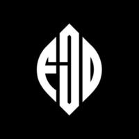 fjd cirkel letter logo-ontwerp met cirkel en ellipsvorm. fjd ellipsletters met typografische stijl. de drie initialen vormen een cirkellogo. fjd cirkel embleem abstracte monogram brief mark vector. vector