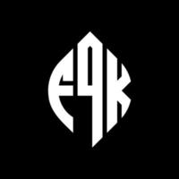 fqk cirkel letter logo-ontwerp met cirkel en ellipsvorm. fqk ellipsletters met typografische stijl. de drie initialen vormen een cirkellogo. fqk cirkel embleem abstracte monogram brief mark vector. vector