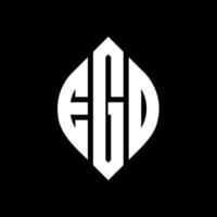 egd cirkel letter logo-ontwerp met cirkel en ellipsvorm. egd ellipsletters met typografische stijl. de drie initialen vormen een cirkellogo. egd cirkel embleem abstracte monogram brief mark vector. vector