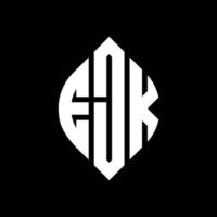 ejk cirkel letter logo ontwerp met cirkel en ellipsvorm. ejk ellipsletters met typografische stijl. de drie initialen vormen een cirkellogo. ejk cirkel embleem abstracte monogram brief mark vector. vector