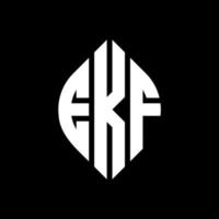 ekf cirkel letter logo ontwerp met cirkel en ellipsvorm. ekf ellipsletters met typografische stijl. de drie initialen vormen een cirkellogo. ekf cirkel embleem abstracte monogram brief mark vector. vector