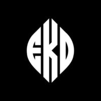 ekd cirkel letter logo-ontwerp met cirkel en ellipsvorm. ekd ellipsletters met typografische stijl. de drie initialen vormen een cirkellogo. ekd cirkel embleem abstracte monogram brief mark vector. vector