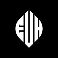 euh cirkel letter logo-ontwerp met cirkel en ellipsvorm. euh ellipsletters met typografische stijl. de drie initialen vormen een cirkellogo. euh cirkel embleem abstracte monogram brief mark vector. vector