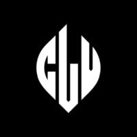 clv cirkel letter logo ontwerp met cirkel en ellipsvorm. clv ellipsletters met typografische stijl. de drie initialen vormen een cirkellogo. clv cirkel embleem abstracte monogram brief mark vector. vector