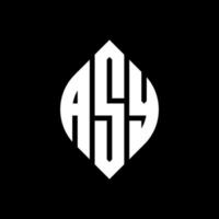 asy cirkel letter logo ontwerp met cirkel en ellipsvorm. asy ellips letters met typografische stijl. de drie initialen vormen een cirkellogo. asy cirkel embleem abstracte monogram brief mark vector. vector