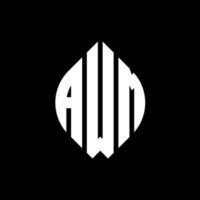 awm cirkel letter logo ontwerp met cirkel en ellipsvorm. awm ellipsletters met typografische stijl. de drie initialen vormen een cirkellogo. awm cirkel embleem abstracte monogram brief mark vector. vector