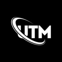 utm-logo. utm brief. utm brief logo ontwerp. initialen utm-logo gekoppeld aan cirkel en monogram-logo in hoofdletters. utm typografie voor technologie, zaken en onroerend goed merk. vector