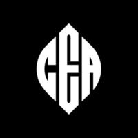 cea cirkel letter logo-ontwerp met cirkel en ellipsvorm. cea ellipsletters met typografische stijl. de drie initialen vormen een cirkellogo. cea cirkel embleem abstracte monogram brief mark vector. vector