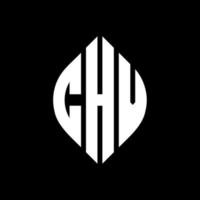 chv cirkel letter logo ontwerp met cirkel en ellipsvorm. chv ellipsletters met typografische stijl. de drie initialen vormen een cirkellogo. chv cirkel embleem abstracte monogram brief mark vector. vector