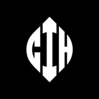 cih cirkel letter logo ontwerp met cirkel en ellipsvorm. cih ellipsletters met typografische stijl. de drie initialen vormen een cirkellogo. cih cirkel embleem abstracte monogram brief mark vector. vector