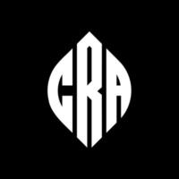 cra cirkel letter logo ontwerp met cirkel en ellipsvorm. cra ellips letters met typografische stijl. de drie initialen vormen een cirkellogo. cra cirkel embleem abstracte monogram brief mark vector. vector