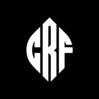 crf cirkel letter logo ontwerp met cirkel en ellipsvorm. crf ellipsletters met typografische stijl. de drie initialen vormen een cirkellogo. crf cirkel embleem abstracte monogram brief mark vector. vector