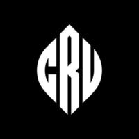 cru cirkel letter logo ontwerp met cirkel en ellipsvorm. cru ellipsletters met typografische stijl. de drie initialen vormen een cirkellogo. cru cirkel embleem abstracte monogram brief mark vector. vector