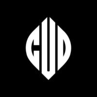 cud cirkel letter logo-ontwerp met cirkel en ellipsvorm. herken ellipsletters met typografische stijl. de drie initialen vormen een cirkellogo. herkauwer cirkel embleem abstracte monogram brief mark vector. vector