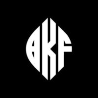 bkf cirkel letter logo ontwerp met cirkel en ellipsvorm. bkf ellipsletters met typografische stijl. de drie initialen vormen een cirkellogo. bkf cirkel embleem abstracte monogram brief mark vector. vector