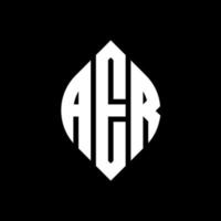 aer cirkel letter logo ontwerp met cirkel en ellipsvorm. aer ellipsletters met typografische stijl. de drie initialen vormen een cirkellogo. aer cirkel embleem abstracte monogram brief mark vector. vector