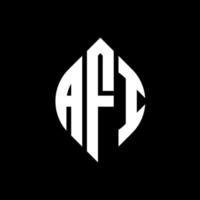 afi cirkel letter logo ontwerp met cirkel en ellipsvorm. afi ellipsletters met typografische stijl. de drie initialen vormen een cirkellogo. afi cirkel embleem abstracte monogram brief mark vector. vector