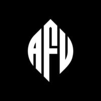 afu cirkel letter logo ontwerp met cirkel en ellipsvorm. afu ellipsletters met typografische stijl. de drie initialen vormen een cirkellogo. afu cirkel embleem abstracte monogram brief mark vector. vector