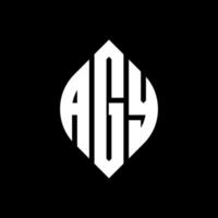 agy cirkel letter logo ontwerp met cirkel en ellipsvorm. agy ellipsletters met typografische stijl. de drie initialen vormen een cirkellogo. agy cirkel embleem abstracte monogram brief mark vector. vector