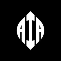 aia cirkel letter logo ontwerp met cirkel en ellipsvorm. aia ellipsletters met typografische stijl. de drie initialen vormen een cirkellogo. aia cirkel embleem abstracte monogram brief mark vector. vector