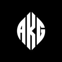 akg cirkel letter logo-ontwerp met cirkel en ellipsvorm. akg ellipsletters met typografische stijl. de drie initialen vormen een cirkellogo. akg cirkel embleem abstracte monogram brief mark vector. vector