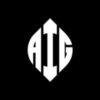 aig cirkel letter logo ontwerp met cirkel en ellipsvorm. aig ellipsletters met typografische stijl. de drie initialen vormen een cirkellogo. aig cirkel embleem abstracte monogram brief mark vector. vector